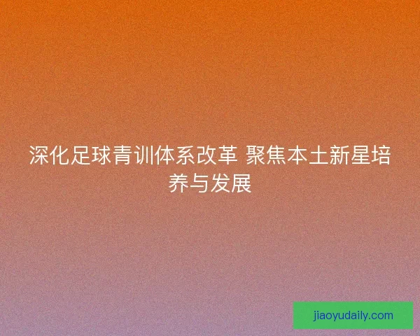 深化足球青训体系改革 聚焦本土新星培养与发展